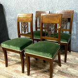 series of 4 Empire era chairs circa 1810 mahogany