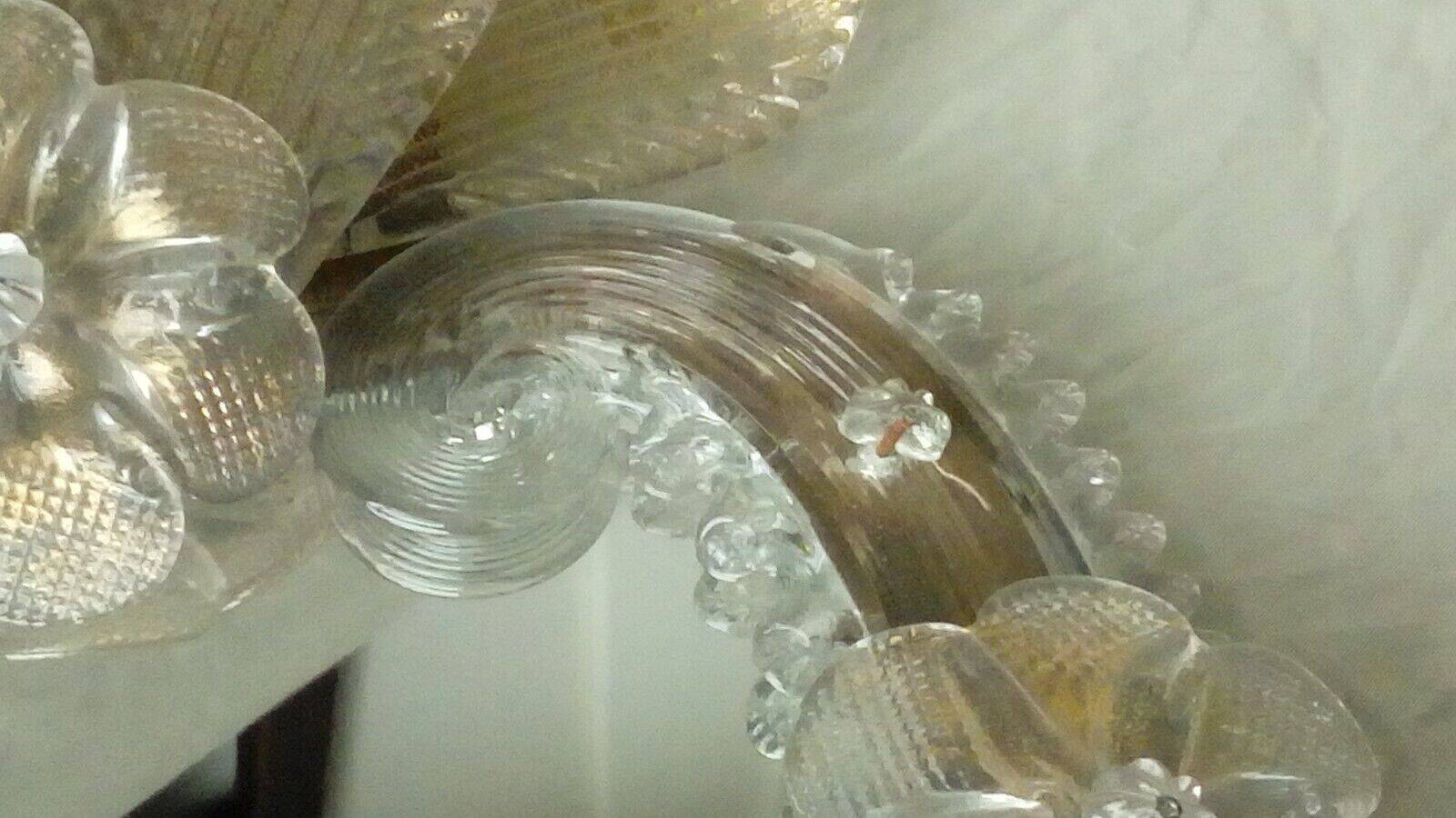Venetian wall mirror in murano glass on wood 50s-60s