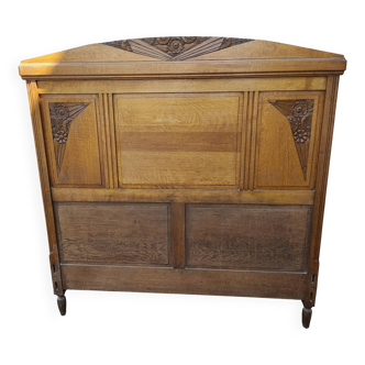 1930s oak headboard