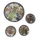 Set of 4 porcelain plates decoration peacock Japan XXth