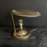 Bauhaus desk lamp, modernist in gilded brass, 1940s