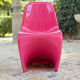 Pair of S-shaped chairs in fuchsia fibreglass – Space Age style