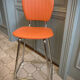 Duo of chair and stool 1970 orange and chromes
