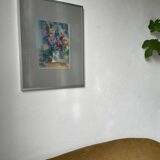 Oil chalk drawing flowers