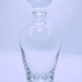 Signed carafe in transparent glass with cap