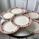 Lot de 7 assiettes plates Badonviller modèle "Barbizon" années 30