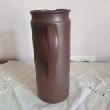 Vintage enameled stoneware pitcher signed