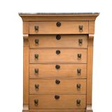 High empire chest of drawers in solid raw oak