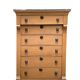 Empire high chest of drawers in solid raw oak