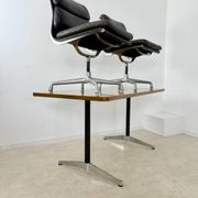 Lot of 2 leather soft pad armchairs chairs EA205 design Charles Eames Herman Miller edition vintage 60s