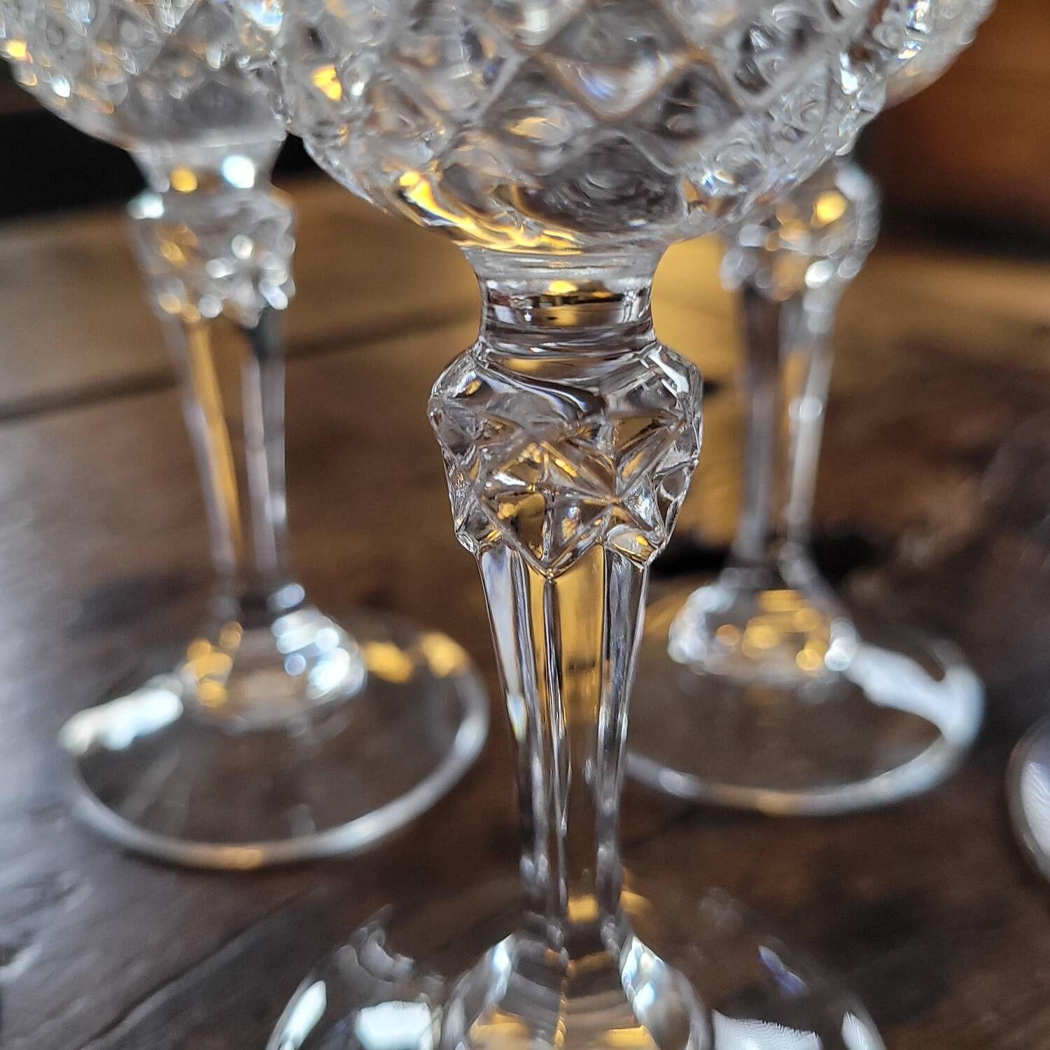 Set of 8 cut crystal flutes from the 70s-80s.