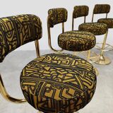 Vintage Swedish design Cobra barstools Borje Johanson ‘Art Deco print’