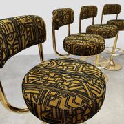 Vintage Swedish design Cobra barstools Borje Johanson ‘Art Deco print’