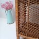 Tall rattan shelf