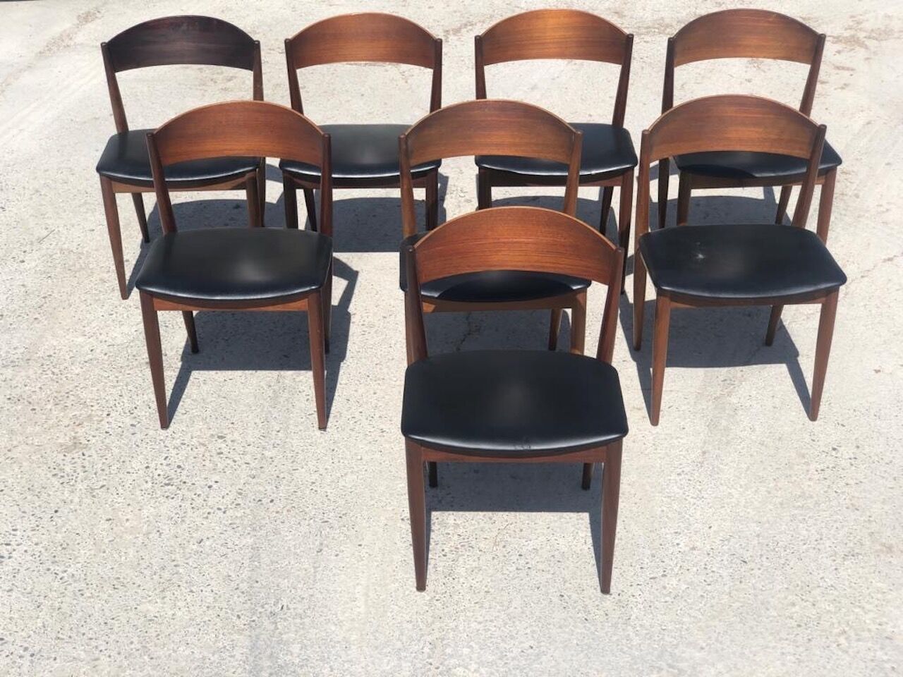 Set Extendable table Ib Kofod Larsen and 8 chairs Jysk for Mobelfabrik 1960