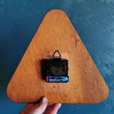 Vintage formica clock triangular silent wall clock "Sanders yellow"
