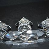 SWAROVSKI candle holder three candles in cut crystal signed 18.5 x 9 x 4cm