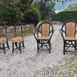 2 armchairs by Christian Astuguevieille, organic brutalist design.