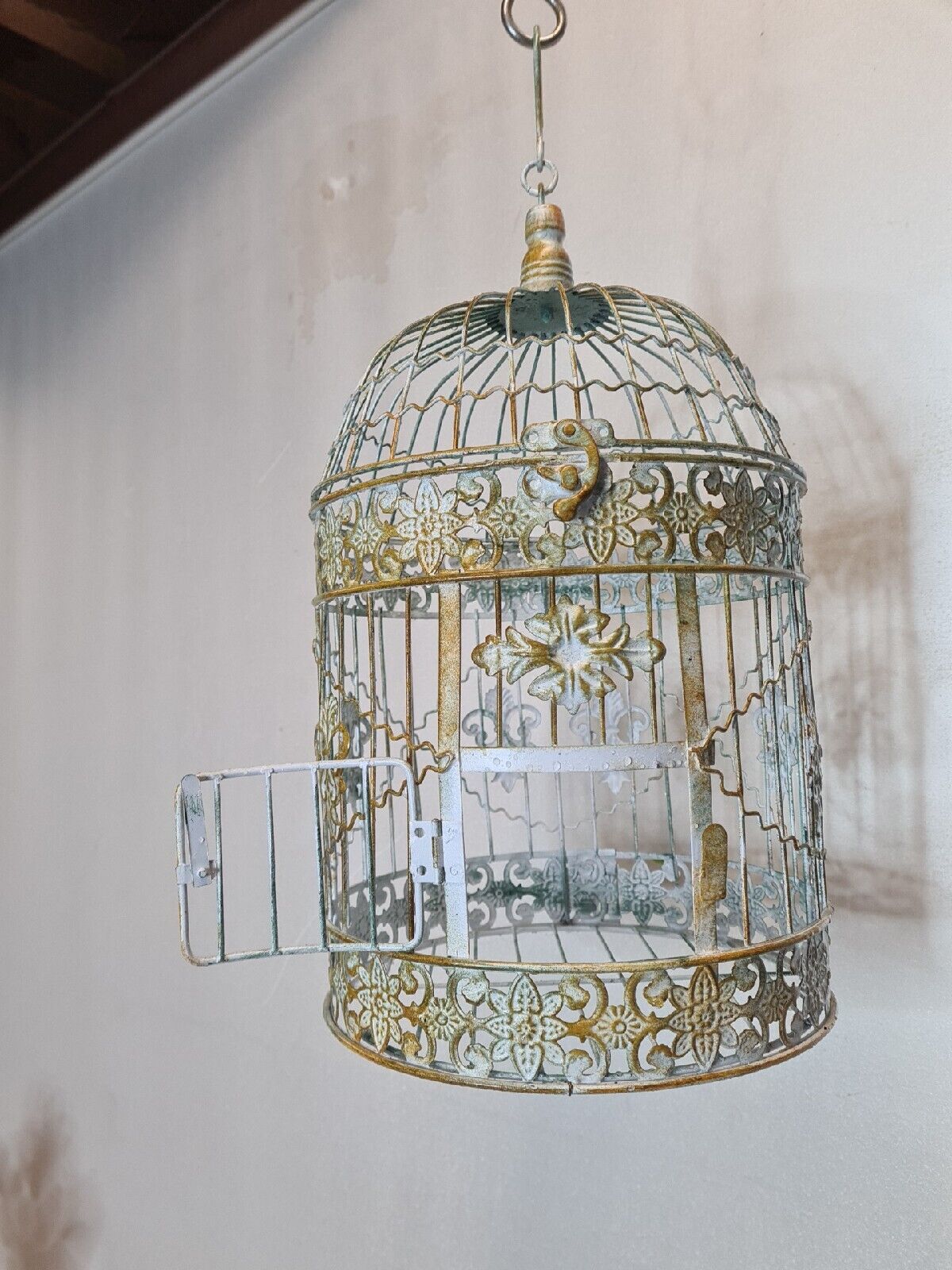 Weathered iron birdcage