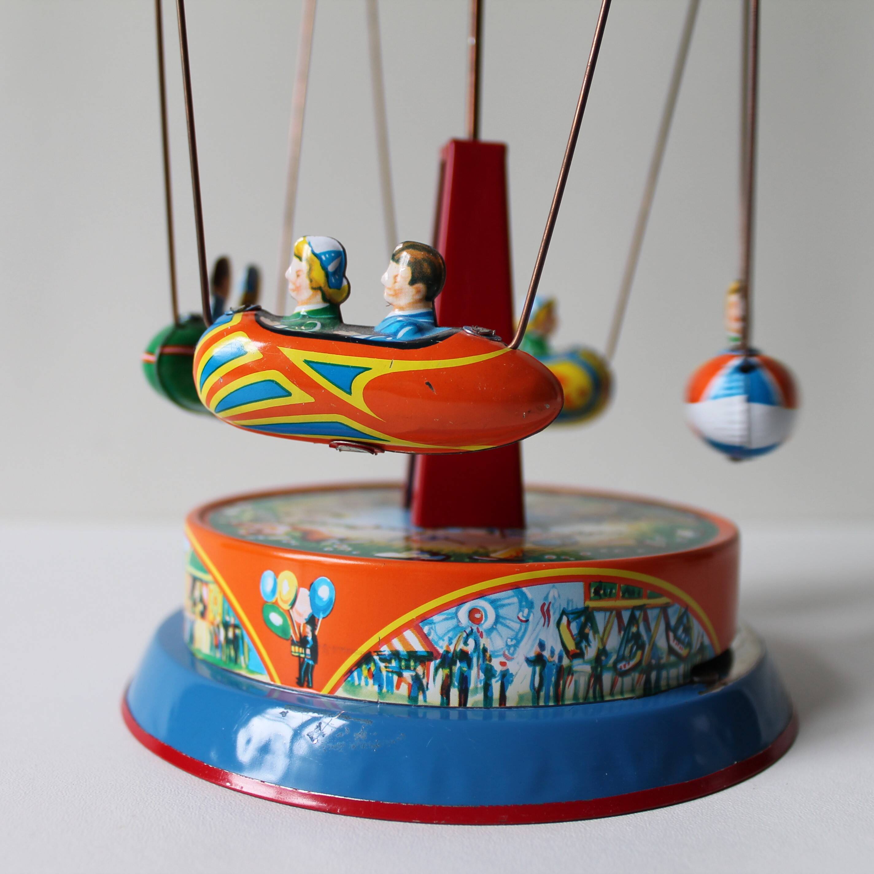 Vintage mechanical toy 'jw /germany western'/carousel