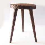 Tripod stool raw wood