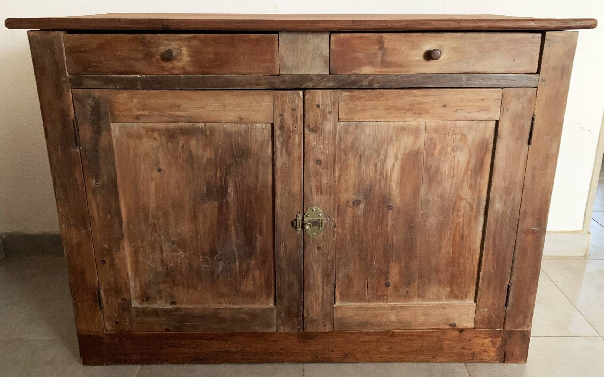 Vintage parisian buffet of the 50s in oak wood