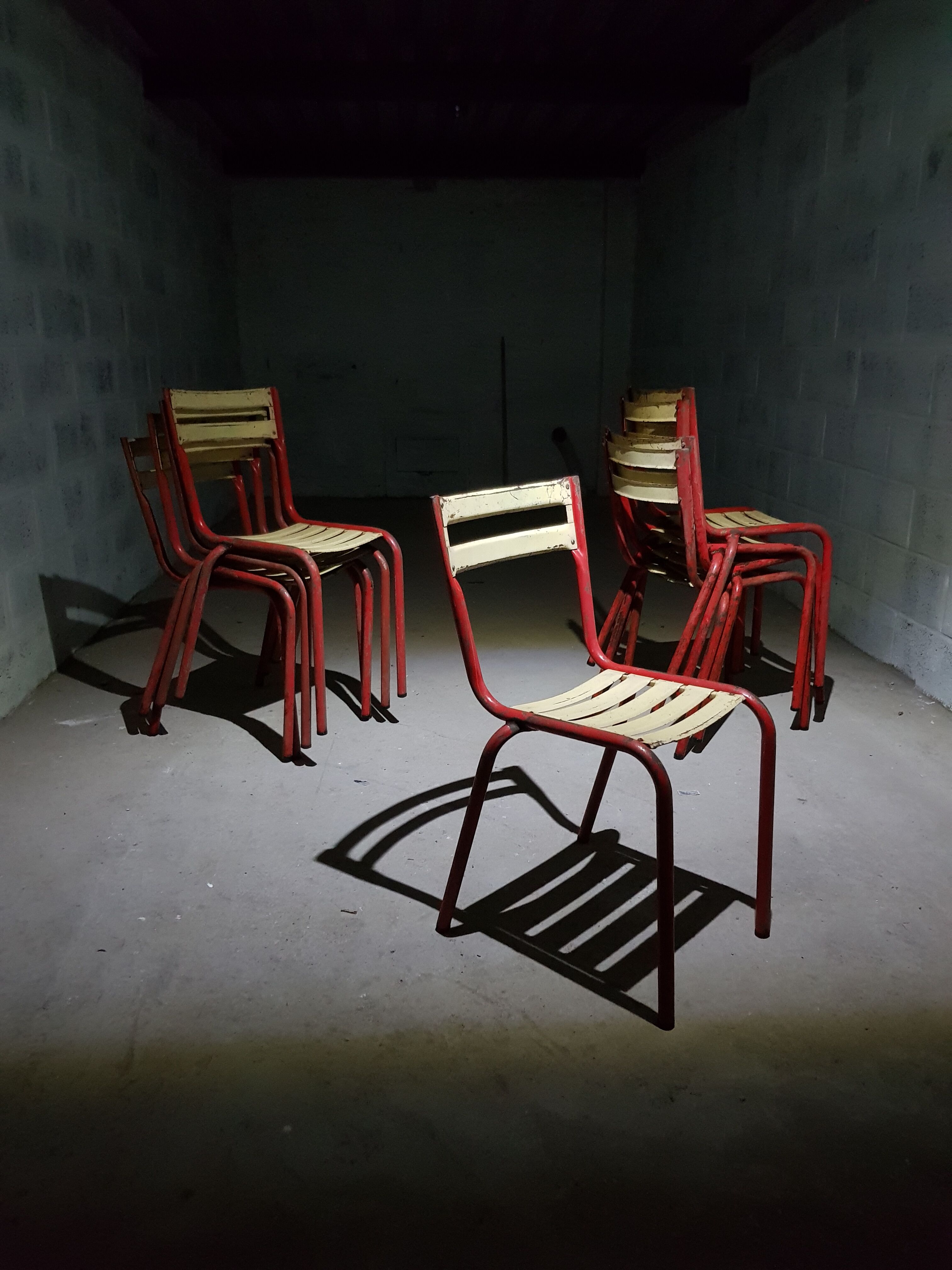 Lot of 8 iron terrace chairs