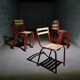 Lot de 8 chaises de terrasse en fer