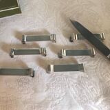 Vintage Christofle Silver Metal Knife Rests - Gallia Arabesque - Set of 6