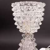 Elegant Table Lamp in Rostrato Murano Glass Vase attributed to Barovier & Toso, 1940s