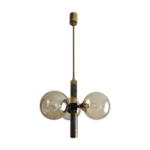 Suspension verre métal dorée années 60
