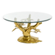 70s coffee table, model Bonsai by Willy Daro, made of brass and fire-gilded