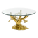 70s coffee table, model Bonsai by Willy Daro, made of brass and fire-gilded