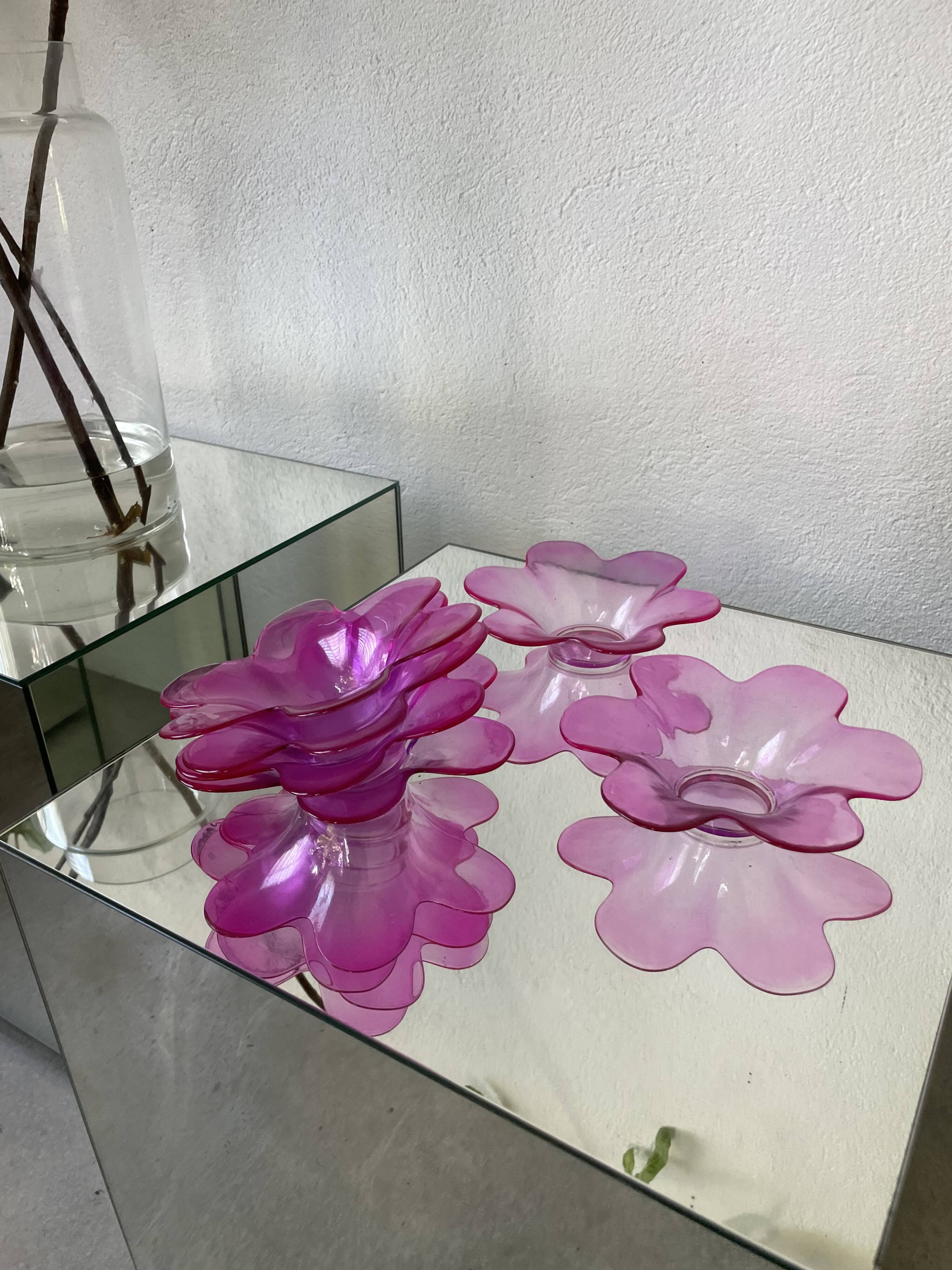 6 pop pink glass cups