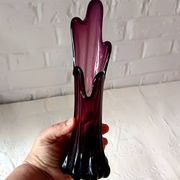 Vintage VASE, Colorful Art Glass Finger Vase, Retro Finger Vase
