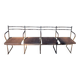 Theatre bench for 4 – Industrial style – Iron and sheet metal – Early 20th century