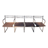 Banc de théâtre 4 places – Style industriel – Fer et tôle – Début XXe