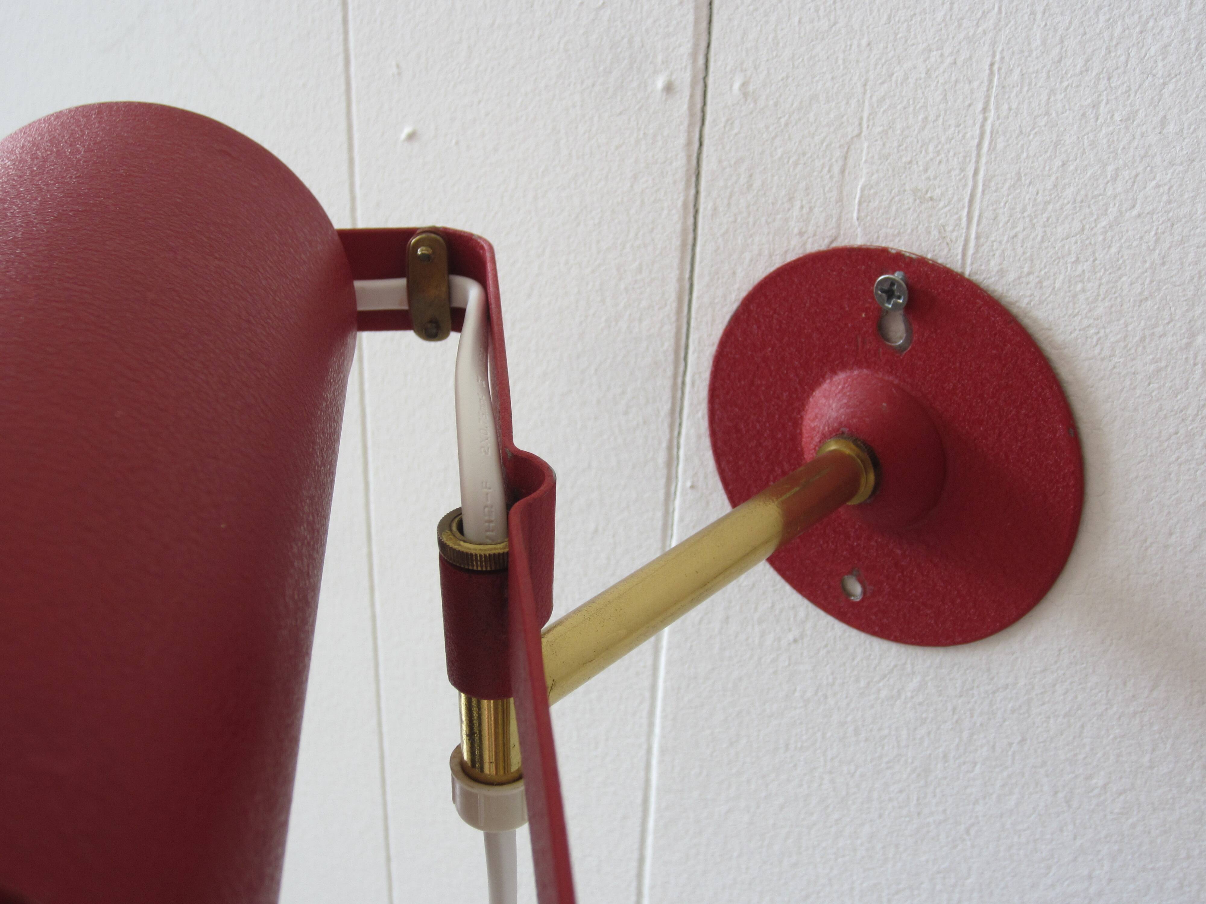 Mid-century Scandinavian articulated wall lamp