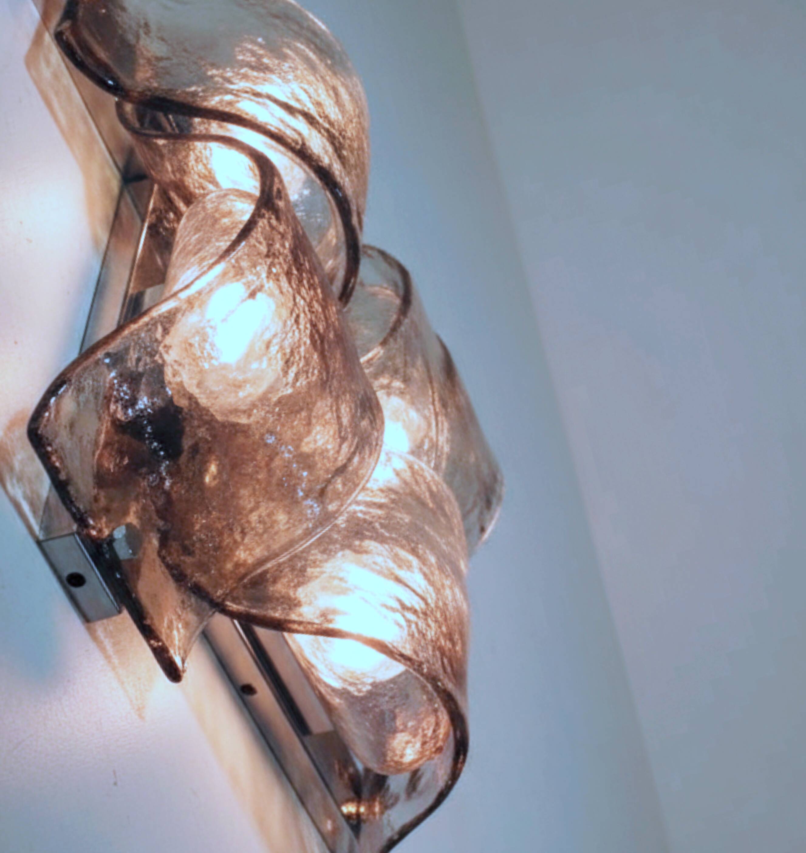 Set of 8 composable LP26 wall lamps by Carlo Nason for Mazzega-  Italy 1970
