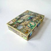Abalone shell vanity box, alpaca and wood, Mexico, c.1970s