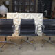 Vintage Leather Swivel Armchairs Ea108 by Charles and Ray Eames for Vitra
