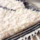 Berber carpet Béni Ouarain black and white with diamonds and braided border
