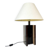 Large Lucite Desk Lamp Mid Century Minimalist by Felice Antonio Botta Italy 1973 labeled