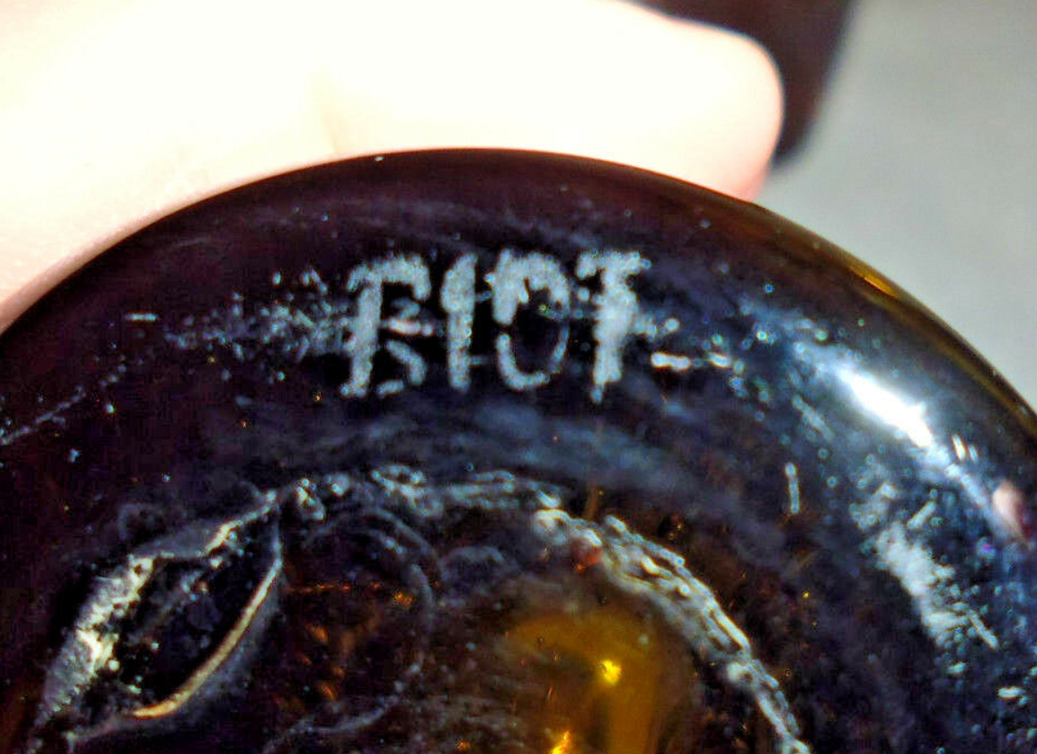 Biot's 6-glass bubble aperitif set signed amber