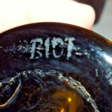 Biot's 6-glass bubble aperitif set signed amber