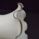 White Opaque Glass Bell Shaped Shade With Contrasting Frilled Edge