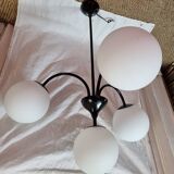 Space Age chandelier with 4 opaline spheres