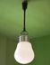 Vintage pendant light, old light fixture, opaline bulb shape, giant bulb, pulley system, loft decor