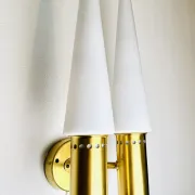 Brass Coloured Double Wall Lamp By Hans-Agne Jakobsson For Markaryd, Sweden, 1960'S