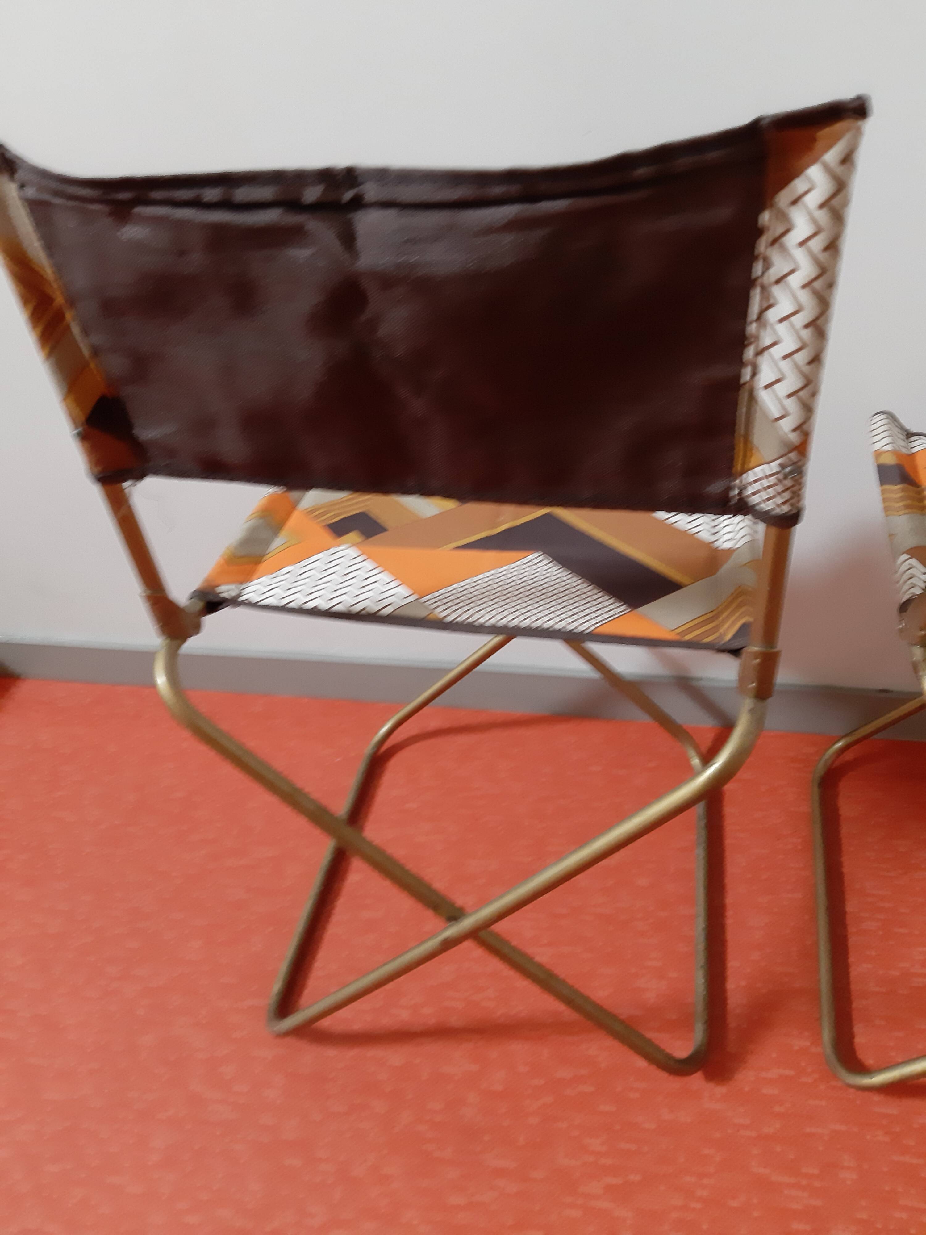 Pair of foldable camping chairs from the 70s